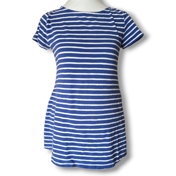 Old Navy Tops - Old Navy Maternity Relaxed Blue and White Striped Short Sleeve Tee - Size Small